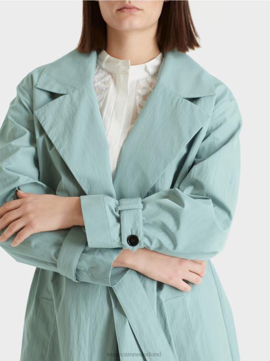 kleding donker hemelsblauw 464J265 Trenchcoat met gekreukelde look Marc Cain