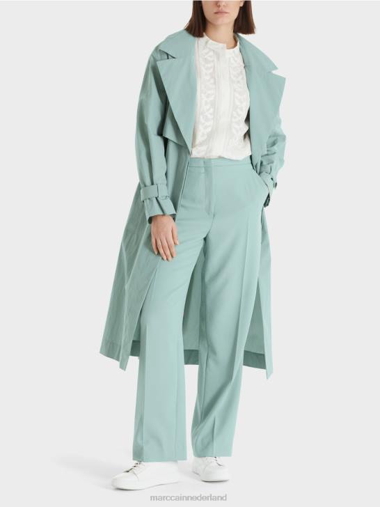 kleding donker hemelsblauw 464J265 Trenchcoat met gekreukelde look Marc Cain