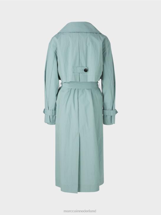 kleding donker hemelsblauw 464J265 Trenchcoat met gekreukelde look Marc Cain