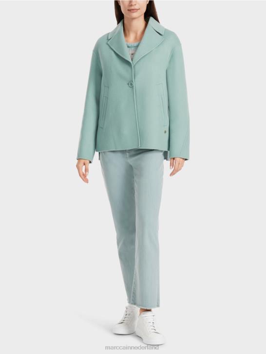 kleding donker hemelsblauw 464J267 wollen outdoorjas Marc Cain