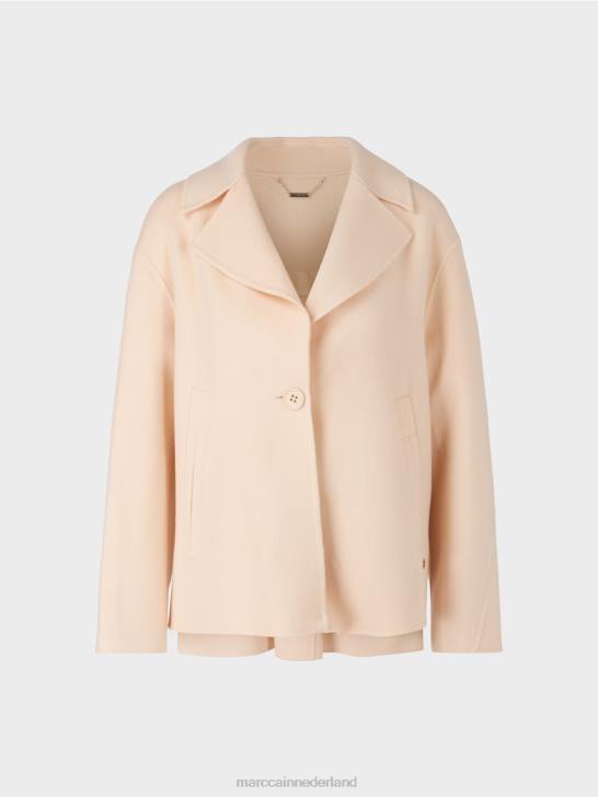 kleding donkere crème 464J253 wollen outdoorjas Marc Cain