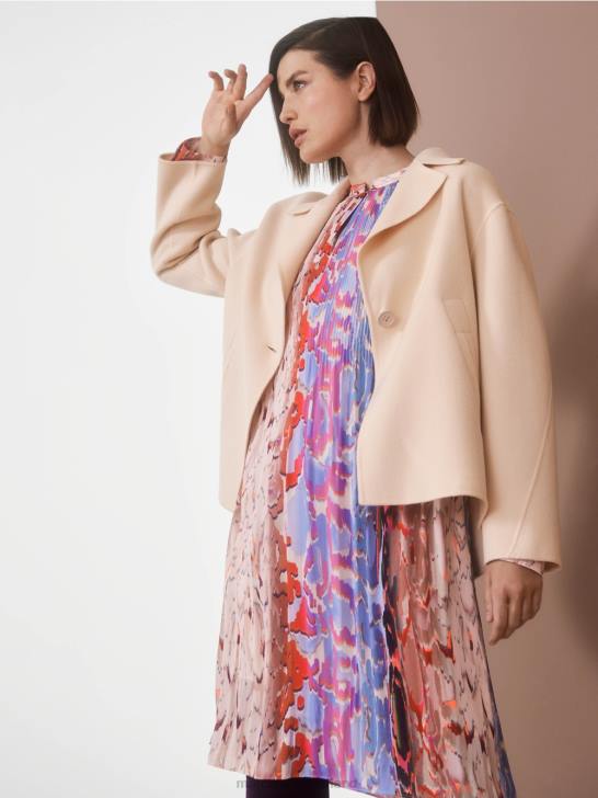 kleding donkere crème 464J253 wollen outdoorjas Marc Cain