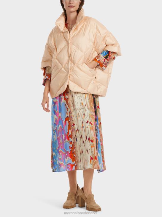 kleding donkere crème 464J255 eivormige jas in giletstijl Marc Cain