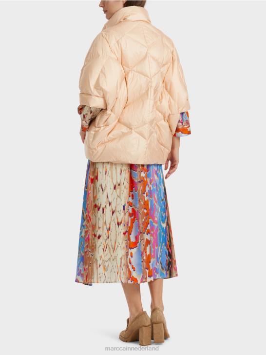 kleding donkere crème 464J255 eivormige jas in giletstijl Marc Cain