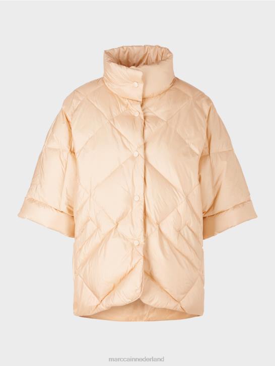 kleding donkere crème 464J255 eivormige jas in giletstijl Marc Cain