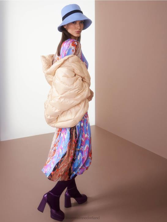 kleding donkere crème 464J255 eivormige jas in giletstijl Marc Cain