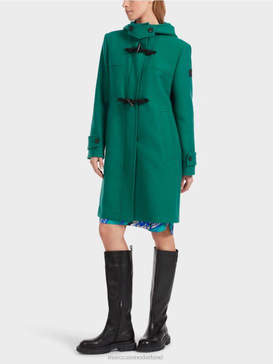 kleding eucalyptus 464J218 wollen jas met knevelsluitingen Marc Cain