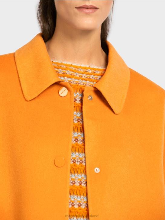kleding helder oranje 464J299 omkeerbare wollen jas Marc Cain
