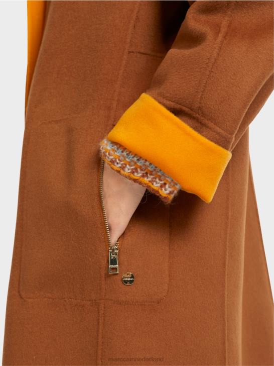 kleding helder oranje 464J299 omkeerbare wollen jas Marc Cain