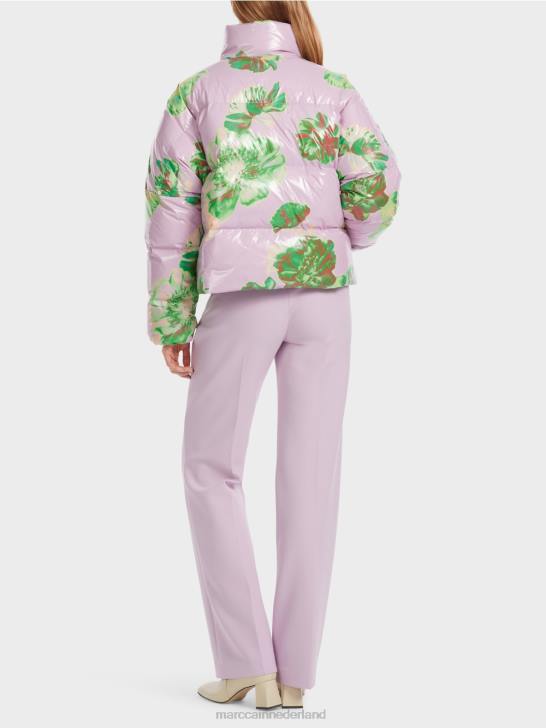 kleding heldere lavendel 464J231 outdoorjas met bloemdessin Marc Cain