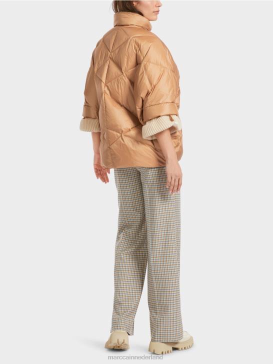 kleding heldere toffee 464J254 eivormige jas in giletstijl Marc Cain