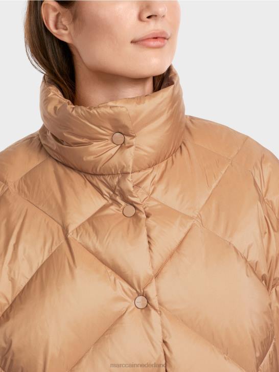 kleding heldere toffee 464J254 eivormige jas in giletstijl Marc Cain