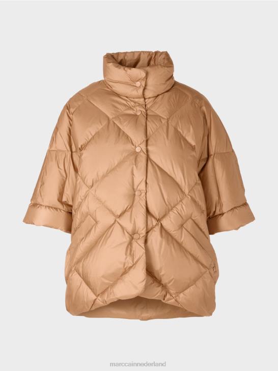 kleding heldere toffee 464J254 eivormige jas in giletstijl Marc Cain