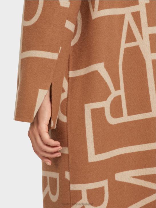 kleding kameel 464J291 jas met gestileerde mc-letters Marc Cain