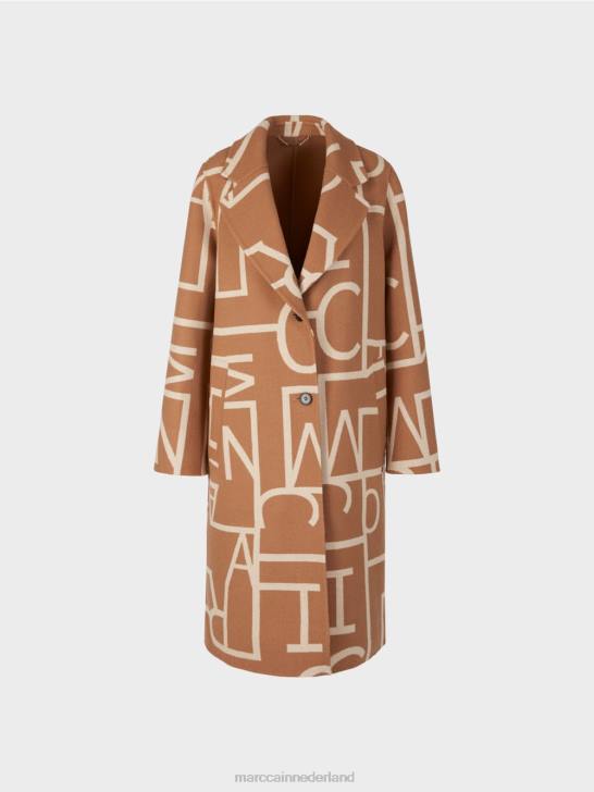 kleding kameel 464J291 jas met gestileerde mc-letters Marc Cain