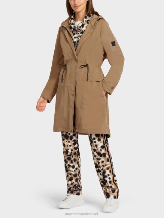 kleding lichte koffie 464J281 jas met capuchon Marc Cain