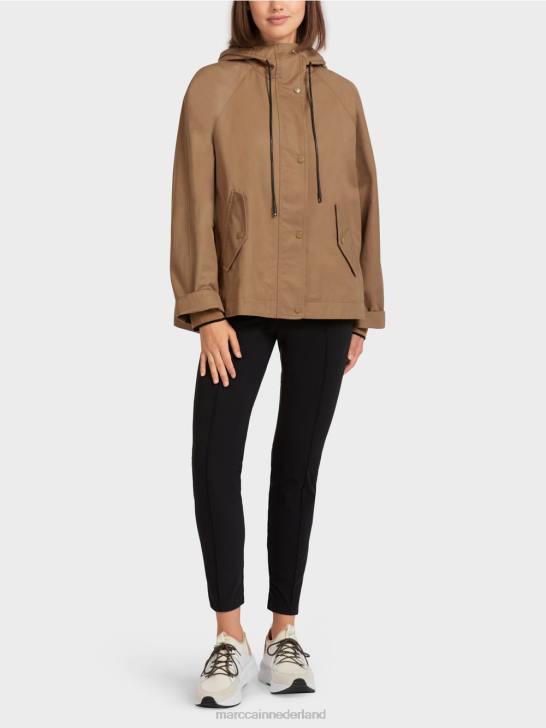 kleding lichte koffie 464J283 casual outdoorjack met print Marc Cain