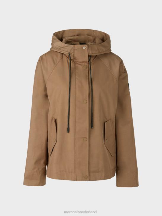 kleding lichte koffie 464J283 casual outdoorjack met print Marc Cain
