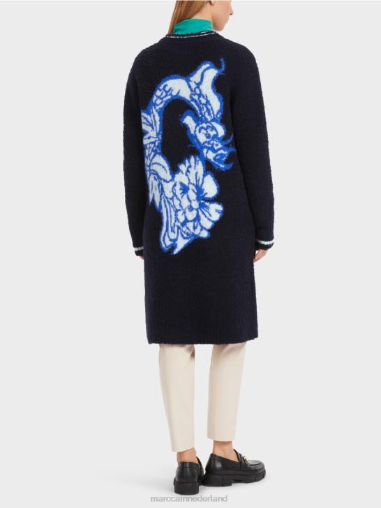 kleding middernacht blauw 464J217 gebreide \"rethink Together\" jas Marc Cain