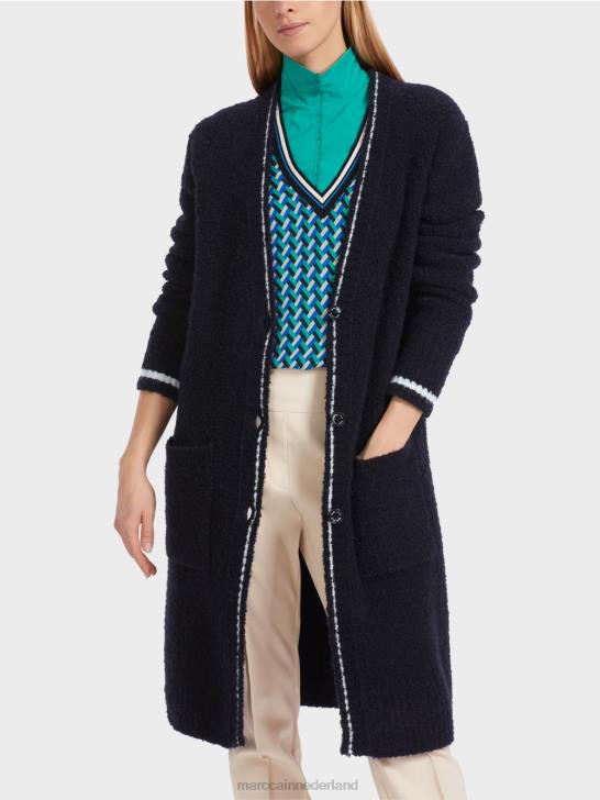 kleding middernacht blauw 464J217 gebreide \"rethink Together\" jas Marc Cain