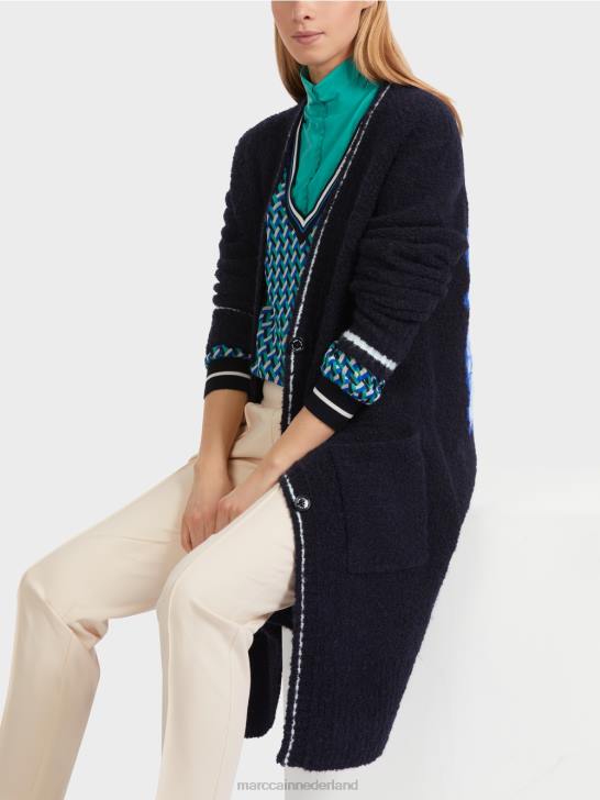 kleding middernacht blauw 464J217 gebreide \"rethink Together\" jas Marc Cain