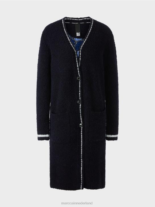 kleding middernacht blauw 464J217 gebreide \"rethink Together\" jas Marc Cain