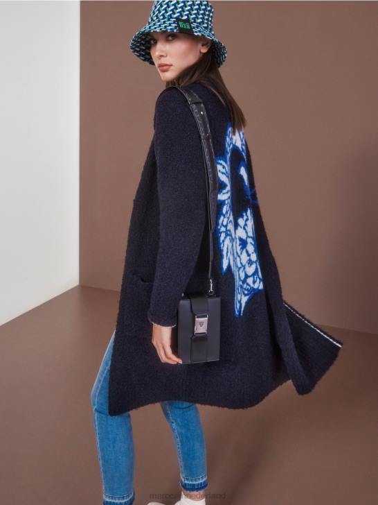 kleding middernacht blauw 464J217 gebreide \"rethink Together\" jas Marc Cain