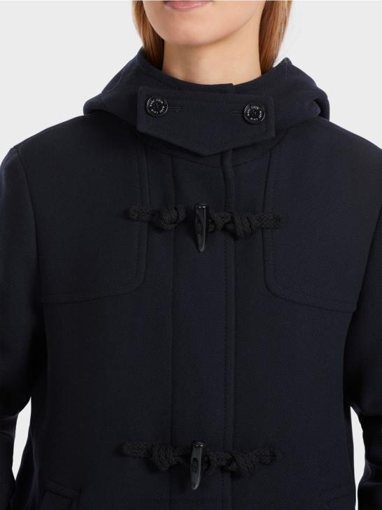 kleding middernacht blauw 464J222 wollen jas met knevelsluitingen Marc Cain