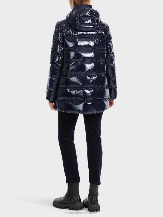 kleding middernacht blauw 464J223 gewatteerde outdoorjas met capuchon Marc Cain