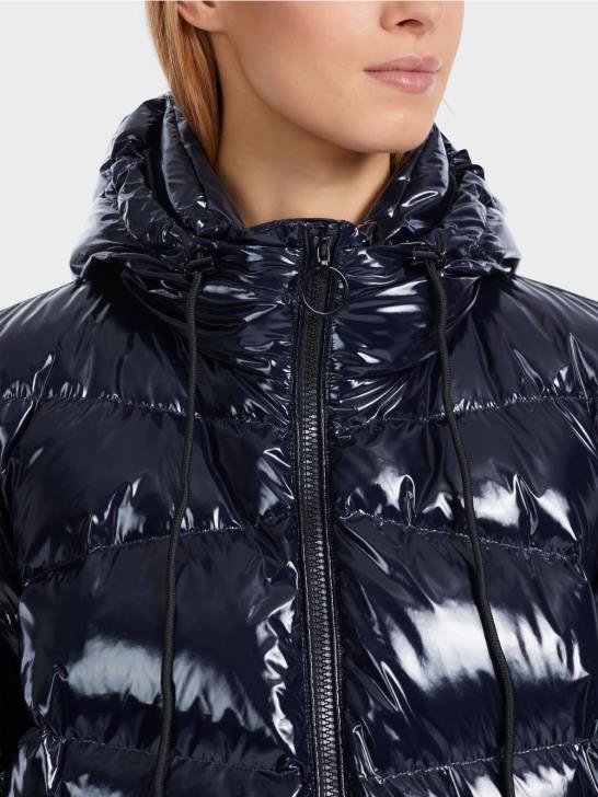 kleding middernacht blauw 464J223 gewatteerde outdoorjas met capuchon Marc Cain