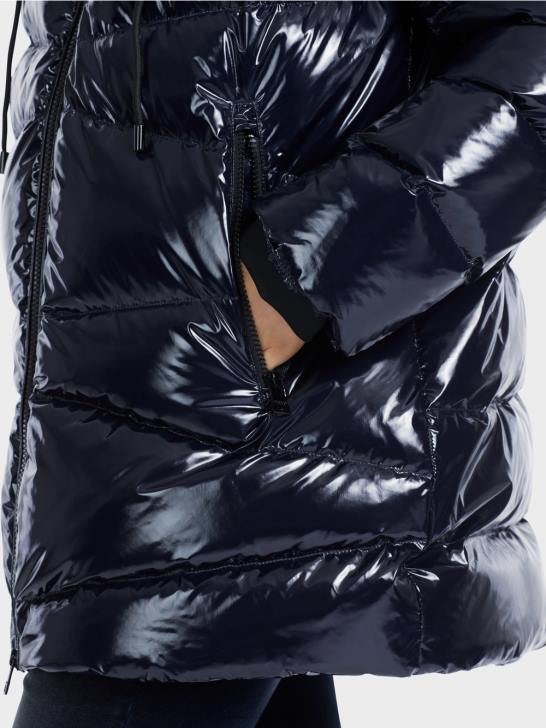 kleding middernacht blauw 464J223 gewatteerde outdoorjas met capuchon Marc Cain