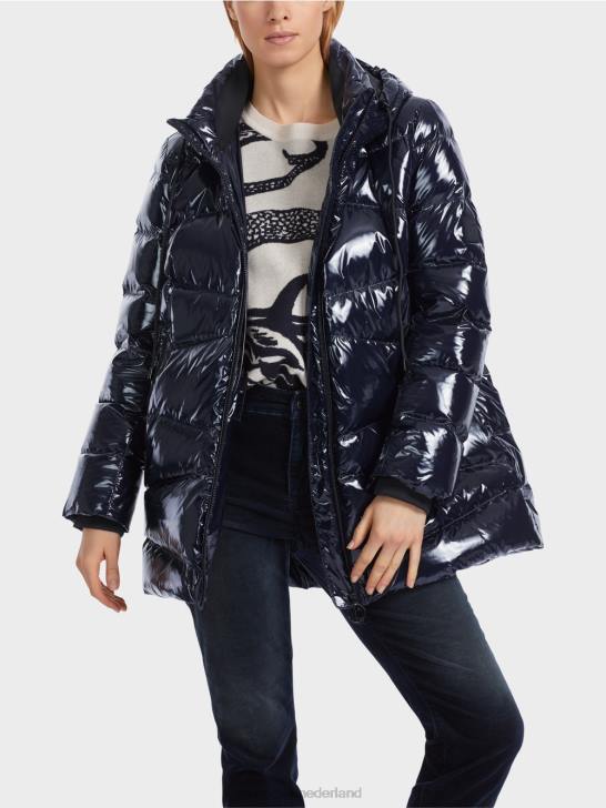 kleding middernacht blauw 464J223 gewatteerde outdoorjas met capuchon Marc Cain