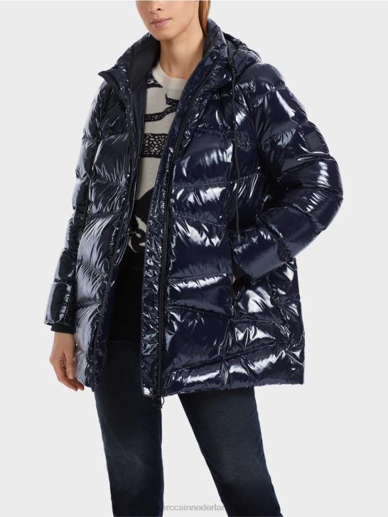 kleding middernacht blauw 464J223 gewatteerde outdoorjas met capuchon Marc Cain