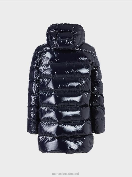 kleding middernacht blauw 464J223 gewatteerde outdoorjas met capuchon Marc Cain