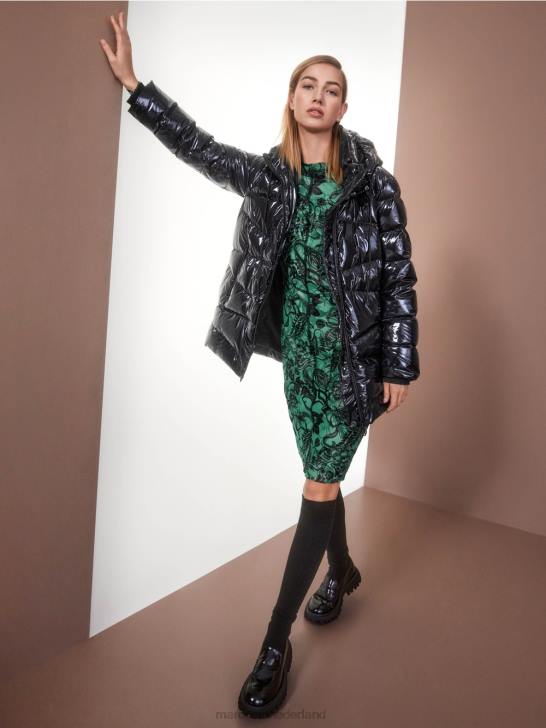 kleding middernacht blauw 464J223 gewatteerde outdoorjas met capuchon Marc Cain