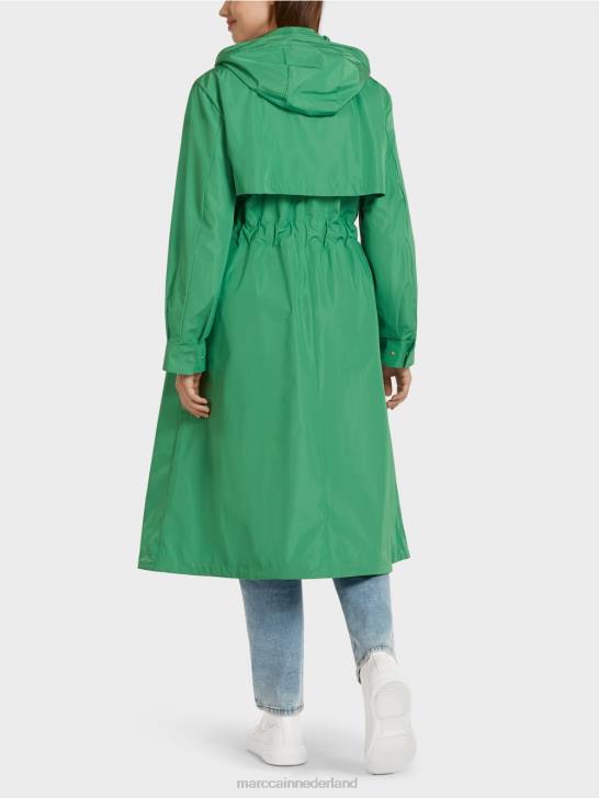 kleding mosgroen 464J295 casual jas met trekkoord in de taille Marc Cain