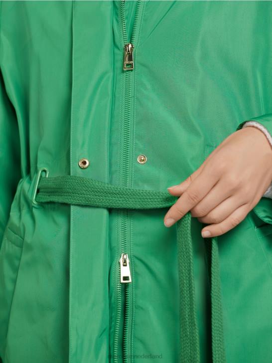 kleding mosgroen 464J295 casual jas met trekkoord in de taille Marc Cain