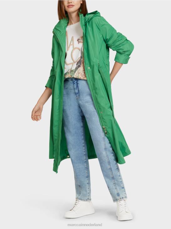 kleding mosgroen 464J295 casual jas met trekkoord in de taille Marc Cain