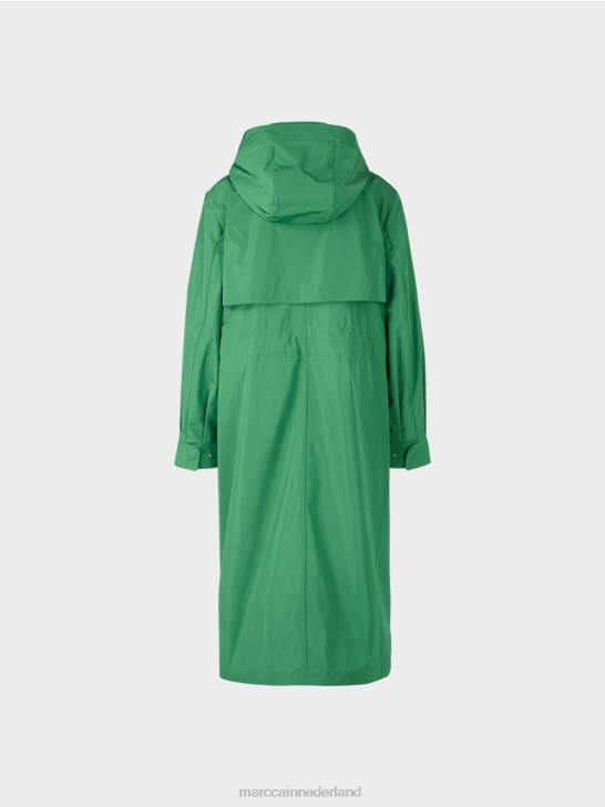 kleding mosgroen 464J295 casual jas met trekkoord in de taille Marc Cain