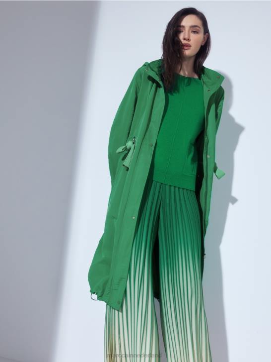 kleding mosgroen 464J295 casual jas met trekkoord in de taille Marc Cain