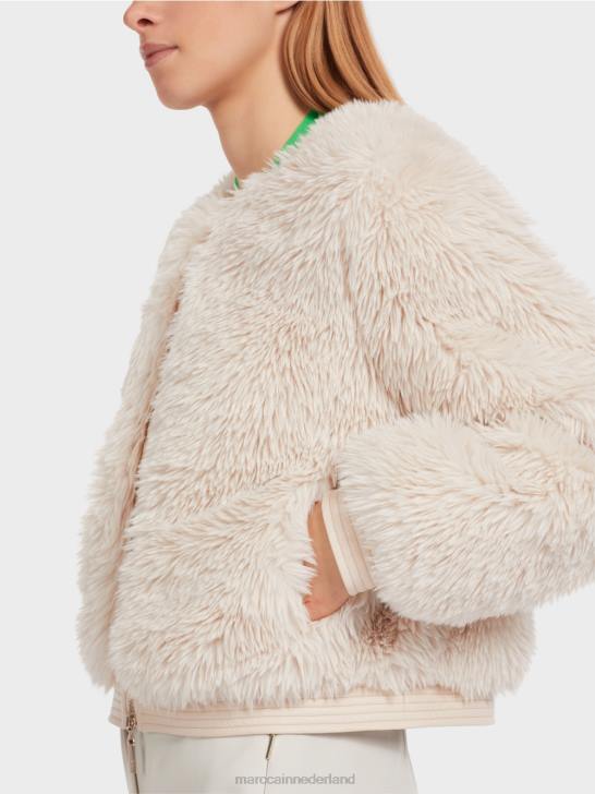 kleding rook 464J228 outdoorjas met ruige look Marc Cain