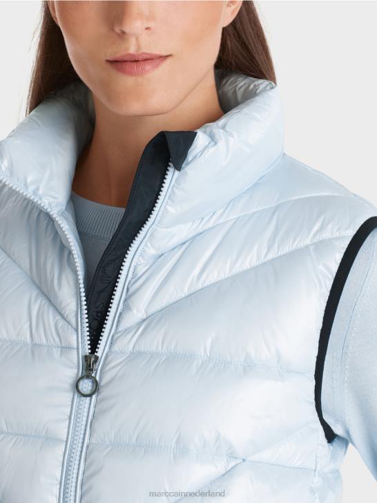 kleding zacht poederblauw 464J260 \"rethink Together\" gewatteerd gilet Marc Cain