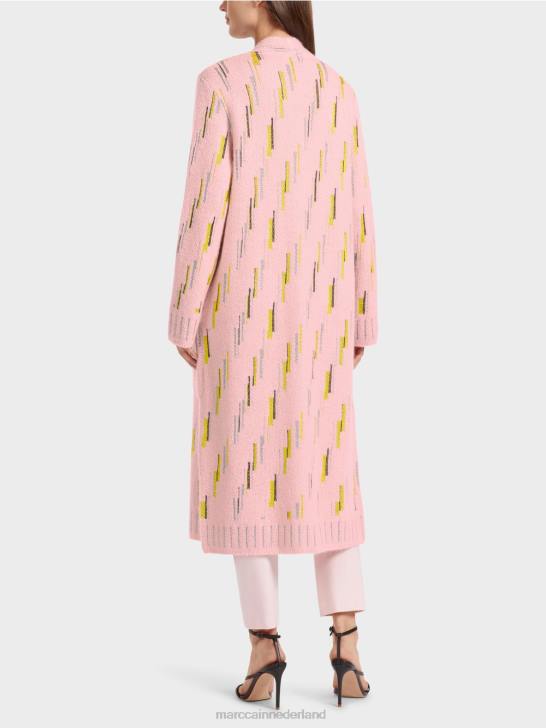 kleding zacht poederroze 464J264 wollen jas gebreid in Duitsland Marc Cain