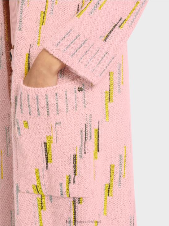 kleding zacht poederroze 464J264 wollen jas gebreid in Duitsland Marc Cain