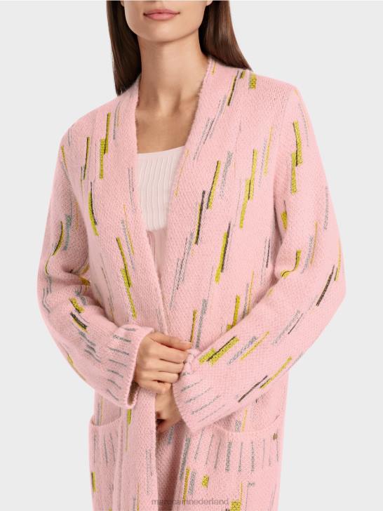 kleding zacht poederroze 464J264 wollen jas gebreid in Duitsland Marc Cain