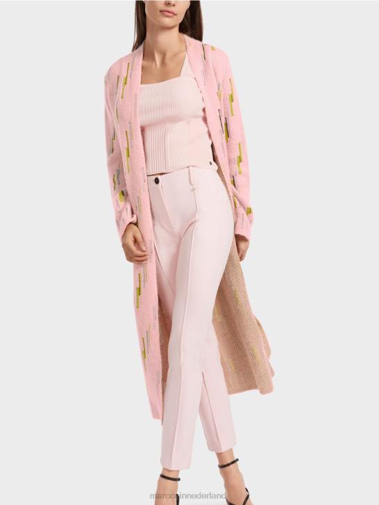 kleding zacht poederroze 464J264 wollen jas gebreid in Duitsland Marc Cain