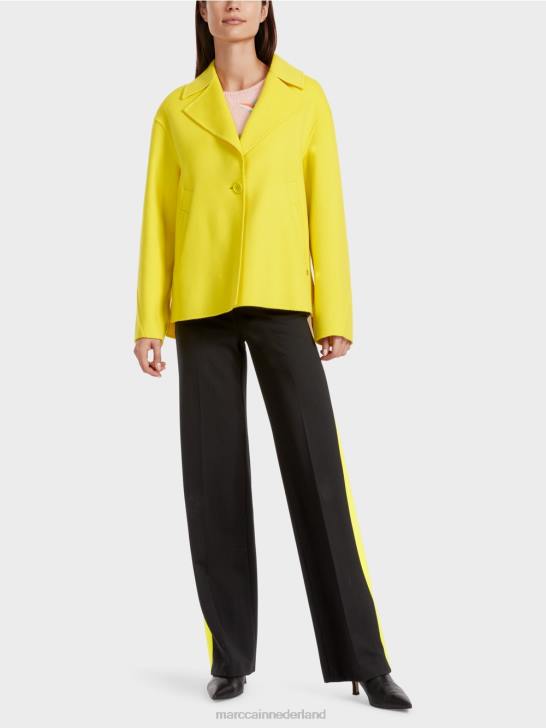 kleding zachte citroen 464J266 wollen outdoorjas Marc Cain