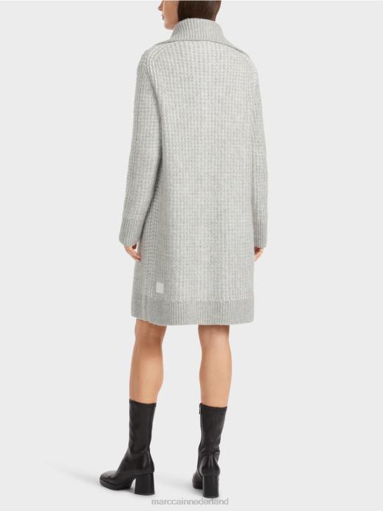 kleding zilver grijs 464J256 gebreide jas gebreid in Duitsland Marc Cain