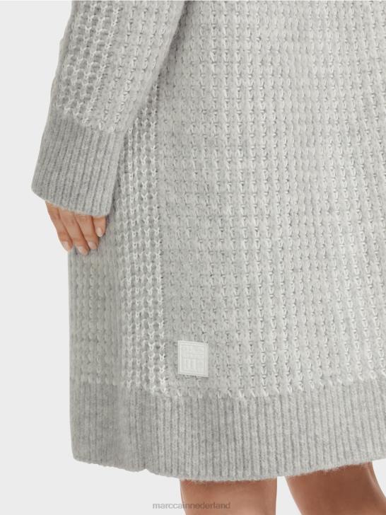 kleding zilver grijs 464J256 gebreide jas gebreid in Duitsland Marc Cain