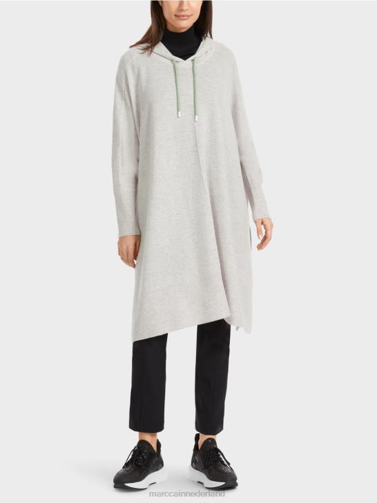 kleding zilver grijs 464J259 "Samen heroverwegen" hoodie Marc Cain